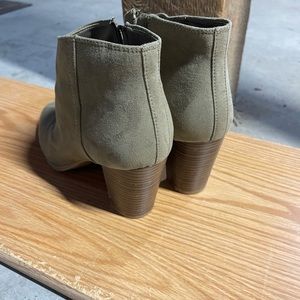 Green heeled booties from Old Navy